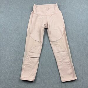 Alo Yoga Leggings Womens 2XS XXS Pink High Waist Coast‎ Capri Mesh Panel Gym 21"